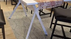 Masa bucatarie Agatha, alb-negru,120 cm