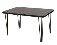 Masa bucatarie aspect marmura, Bety Homs 70 x 110 cm, negru - 1