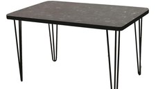 Masa bucatarie aspect marmura, Bety Homs 70 x 110 cm, negru