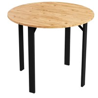 Masa bucatarie Onita rotund culoare nuc picioare negru,R 90 cm - 1