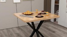 Masa bucatarie patrat  texturata, Homs 70 x 70X75 cm,600125