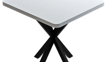 Masa bucatarie patrat texturata Homs, alb-negru, 70x70x75 cm, A0037