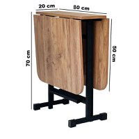 Masa Bucatarie pliabila cu roti Homs Nuc 120 x 80 x74 cm - 1