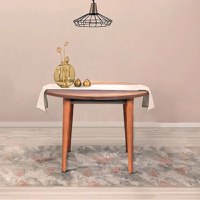 Masa bucatarie rotunda Brigitte, culoare nuc, 90 cm - 1