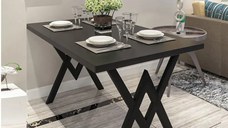 Masa bucatarie texturata, negru marmorat, 120x80x75 cm, A0102