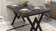 Masa bucatarie texturata, negru marmorat, 120x80x75 cm, A0102