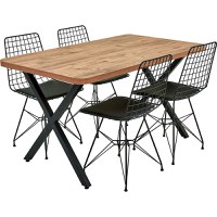 Masa bucatarie texturata, nuc-negru,120x70x75 cm,60124 - 1