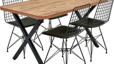 Masa bucatarie texturata, nuc-negru,120x70x75 cm,60124