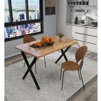 Masa bucatarie texturata, nuc-negru,120x70x75 cm,60124 - 1