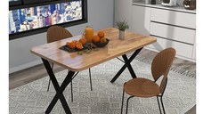 Masa bucatarie texturata, nuc-negru,120x70x75 cm,60124