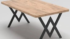 Masa bucatarie texturata, nuc-negru, 120x80x75 cm, A0100