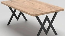 Masa bucatarie texturata, nuc-negru, 120x80x75 cm, A0100