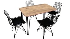 Masa bucatarie  texturata, Serena Homs 70 x 110 cm, stejar/negru