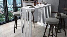 Masa bucatarie, tip bar, culoare alb,120 cm