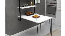 Masa cu biblioteca ,Homs serie 630, 90 x 45 cm, alb/negru,40083