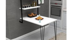 Masa cu biblioteca ,Homs serie 630, 90 x 45 cm, alb/negru,40083