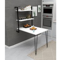 Masa cu biblioteca ,Homs serie 630, 90 x 45 cm, alb/negru,40083 - 1