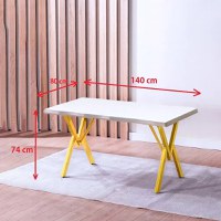 Masă de bucatarie Barton Alba din MDF - 1