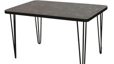 Masa de bucatarie cu aspect de marmura Bety Homs, 70 x 110 cm, negru