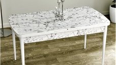 Masa de bucatarie extensibila Dining Homs marmura bej maro 170 x 80 cm