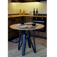 Masa de bucatarie  rotunda nuc negru Ø90 cm - 1