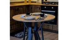 Masa de bucatarie  rotunda nuc negru Ø90 cm