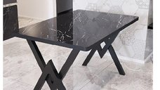 Masa de Bucatarie Texturata Neagra, 110x70x75 cm, Model A0025