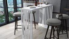 Masa de bucatarie tip bar alba, 120 cm
