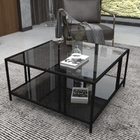 Masa de cafea Deco Homs,seria D-710,80 x 80x 40 cm, negru,0016 - 1