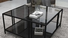 Masa de cafea Deco Homs,seria D-710,80 x 80x 40 cm, negru,0016