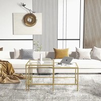 Masa de cafea Deco metal-sticla-auriu,Homs,seria D-710,0029 - 1