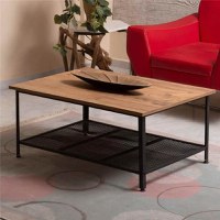 Masa de cafea Fier Homs, 60 x 90 x 42 cm, nuc/negru - 1