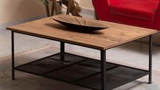 Masa de cafea Fier Homs, 60 x 90 x 42 cm, nuc/negru