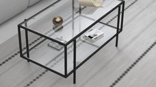 Masa de cafea sticla/metal,Deco seria D-710, homs,90x50x45 cm ,0037