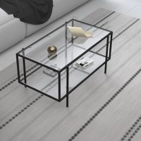 Masa de cafea sticla/metal,Deco seria D-710, homs,90x50x45 cm ,0037 - 1