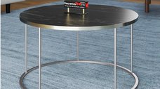 Masa de cafea Vicenta Homs, negru si argintiu, 70 cm, seria 440