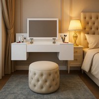 Masa de machiaj suspendata Vanity Homs , 100 x 33 x 39.1 cm, alb - 1