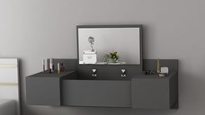 Masa de machiaj suspendata Vanity Homs , 100 x 33 x 39.1 cm, Gri