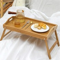 Masă de mic dejun din bambus pliabilă, elegantă și practică pentru momentele de răsfăț - 1