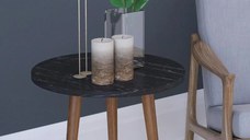 Masa de servire laterala Barcelona 45 x 50 cm, Negru marmorat