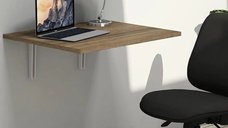 Masa PC Viena Homs, rabatabila si montabila pe perete, nuc, 50 x 60 x 1.8 cm