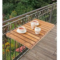 Masa pentru balcon, Paris Homs, natur, 40 x 60 x 2 cm, lemn/metal - 1