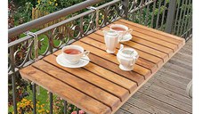 Masa pentru balcon, Paris Homs, natur, 40 x 60 x 2 cm, lemn/metal