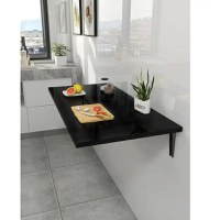 Masa rabatabila cu montaj pe perete, Homs,negru, 90X35 cm, 40086 - 1