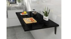 Masa rabatabila cu montaj pe perete, Homs,negru, 90X35 cm, 40086