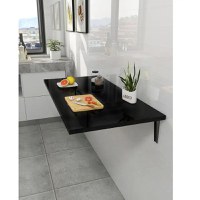Masa rabatabila cu montaj pe perete, Homs,negru, 90X35 cm, 40086 - 1