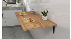 Masa rabatabila cu montaj pe perete, Homs, nuc, 90X35 cm, 40085