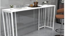 Masa Tip Bar Albă, 150x90x35 cm - Design Modern și Durabil