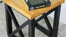 Masuta cafea lemn Country Homs 45 x 40 x 40, nuc si negru