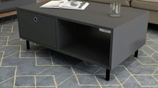 Masuta cafea Nando cu sertar,living,culoare antracit,100 cm